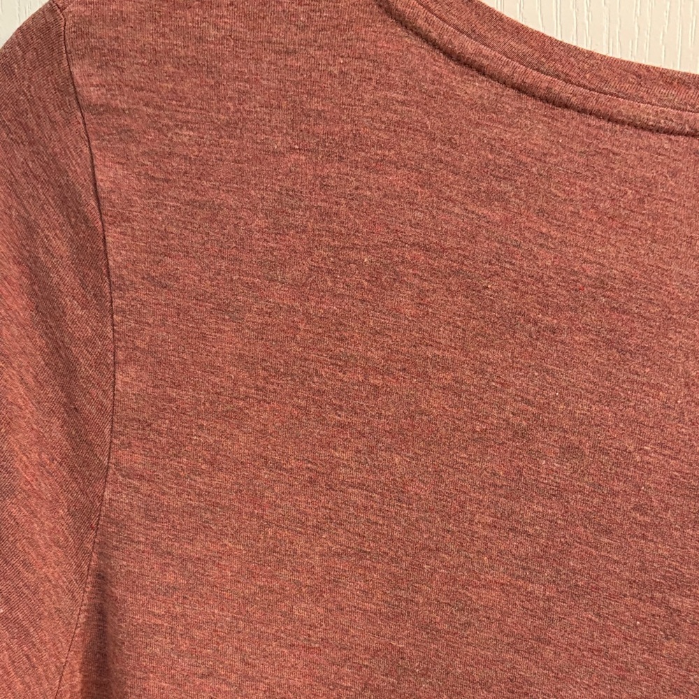 Tahari Long Sleeve V-Neck Top in Warm Brown - Picture 4 of 5